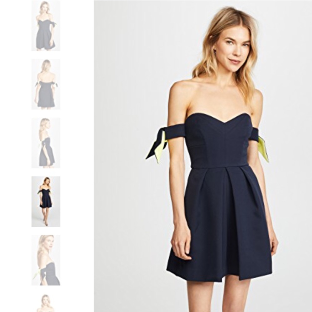 MILLY “Gia” dress, NWT NAVY w/ pop color 10 $475